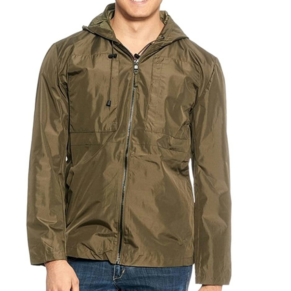 Classic casual green windbreaker jacket
